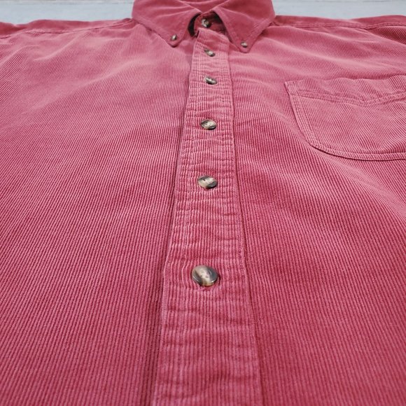 LL Bean Corduroy Shirt Mens XL Tall Red Button Down Long Sleeve Classic Comfort - Picture 5 of 12